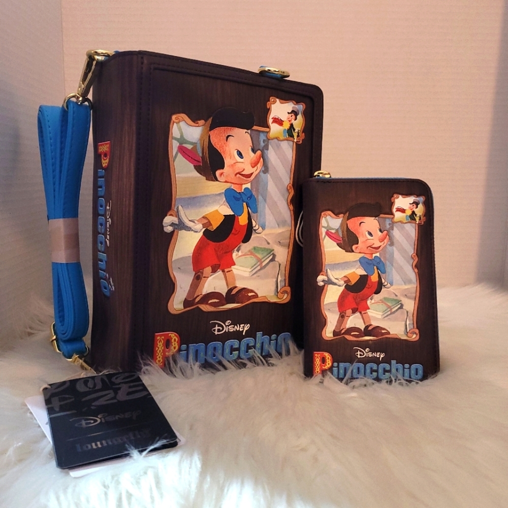 Loungefly Pinocchio Classic Books Crossbody Bag & Wallet Set